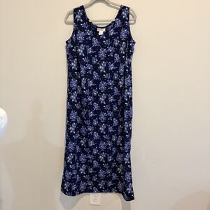 Women's 14 W Blue Floral Dress R & k originals